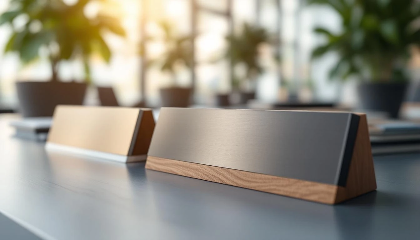 Plaques professionnelles : matériaux et designs tendances en 2026